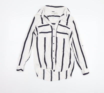 Womens UK Size 6 NEXT White Basic Button-Up