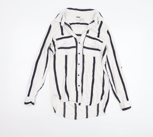 Womens UK Size 6 NEXT White Basic Button-Up