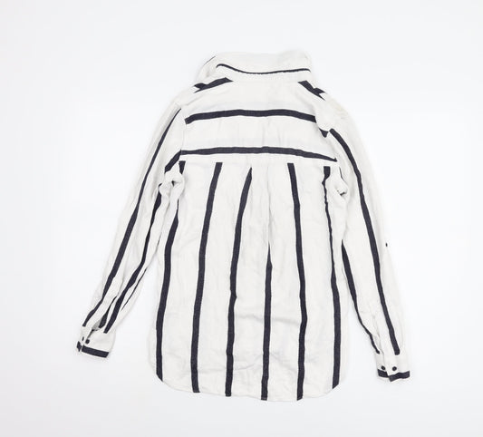 Womens UK Size 6 NEXT White Basic Button-Up