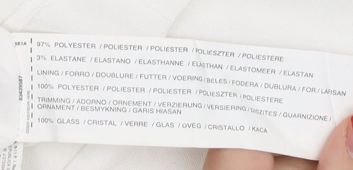 MNG Collection White Sheath Dress, Cap Sleeves, Size 12