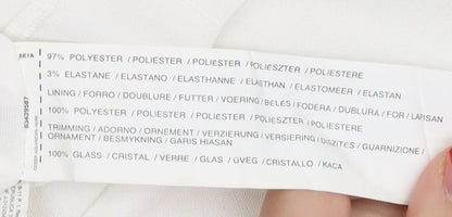 MNG Collection White Sheath Dress, Cap Sleeves, Size 12