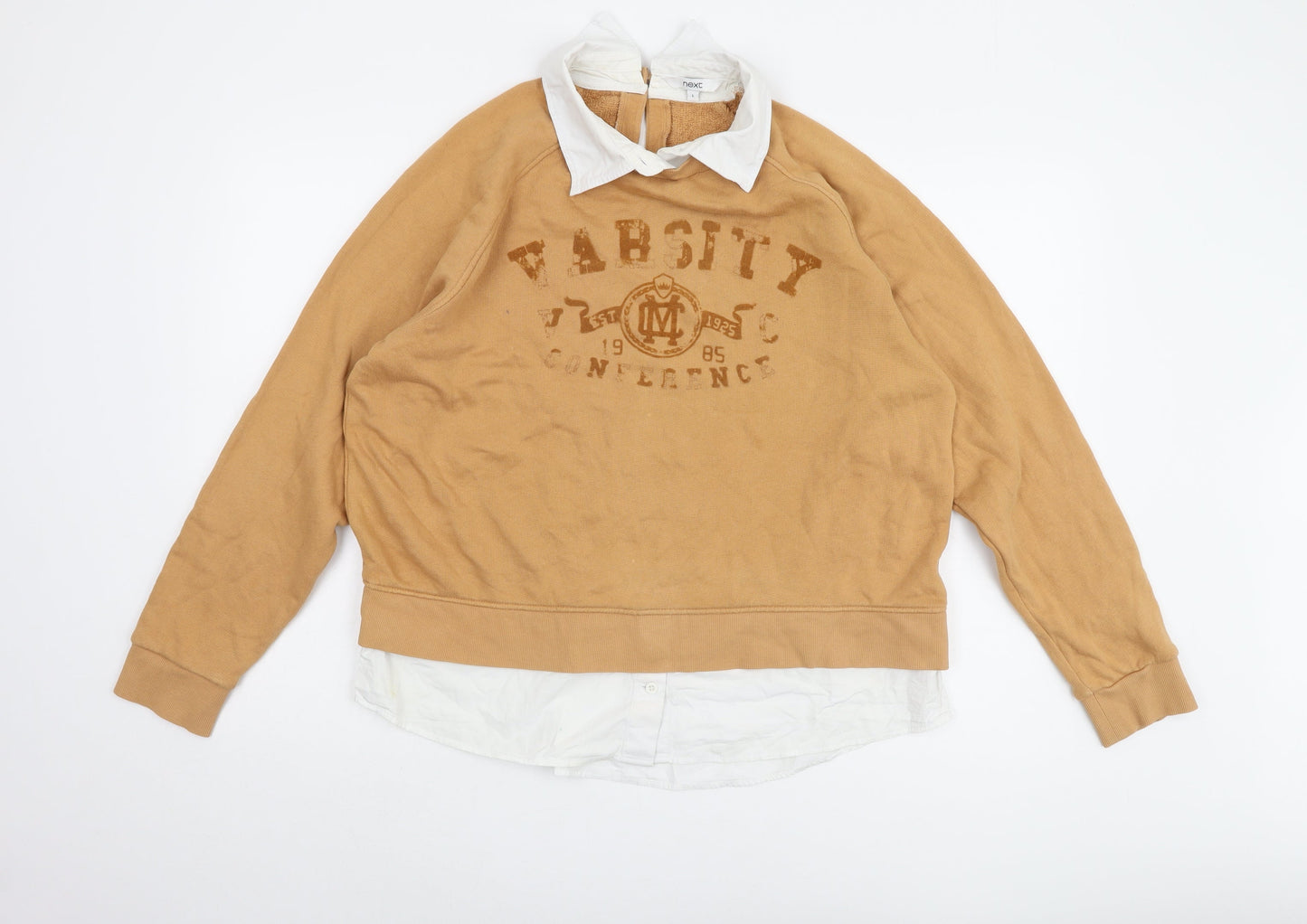Next Women's Beige Sweatshirt L Cotton