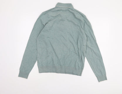 Marks and Spencer Men's Green Henley Jumper M