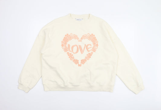 Womens UK Size L NEXT Ivory Pullover Sweatshirt