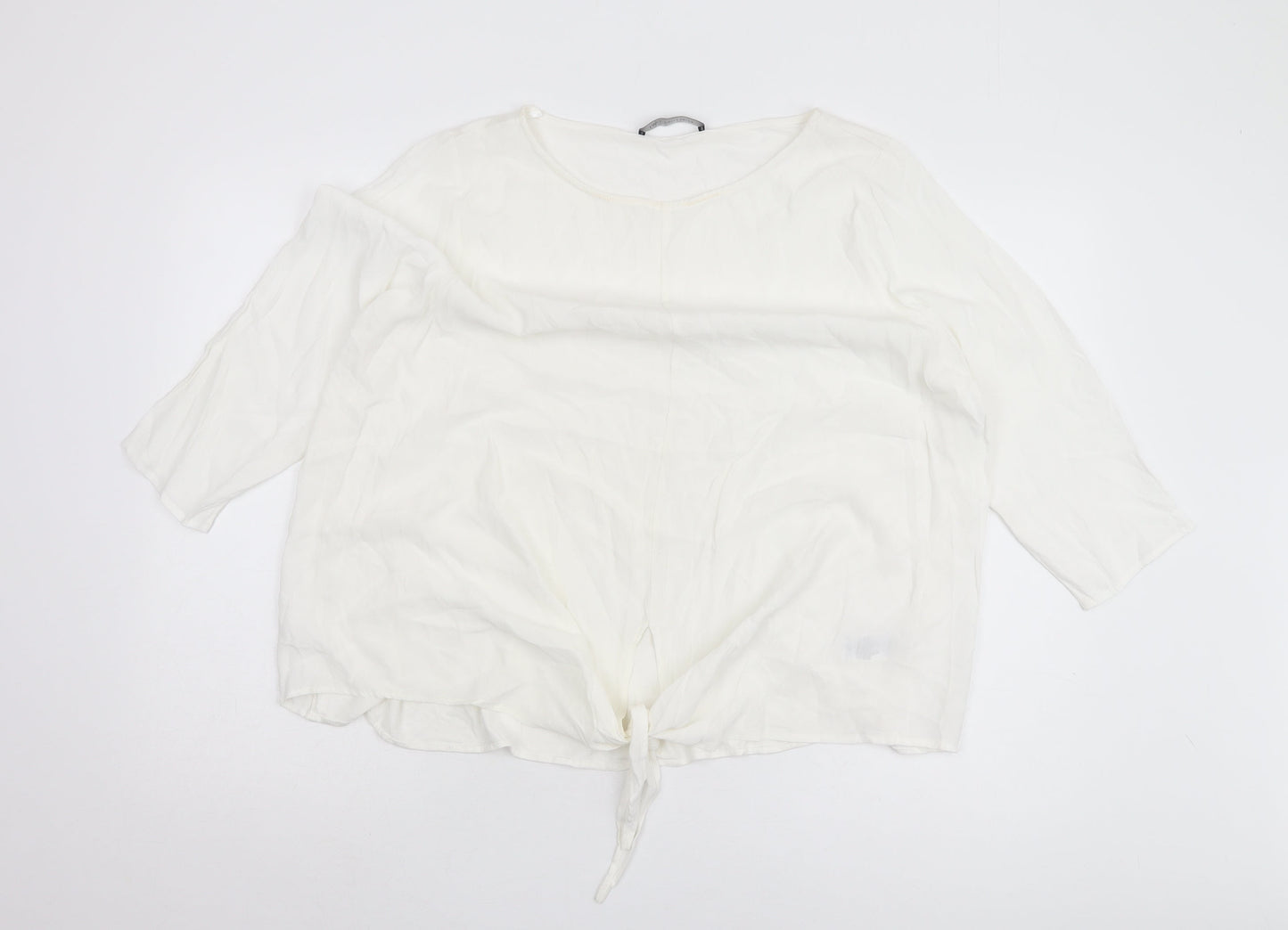 Womens UK Size 18 Marks and Spencer Ivory Basic T-Shirt