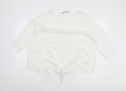 Womens UK Size 18 Marks and Spencer Ivory Basic T-Shirt