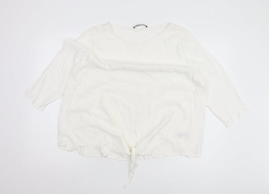Womens UK Size 18 Marks and Spencer Ivory Basic T-Shirt