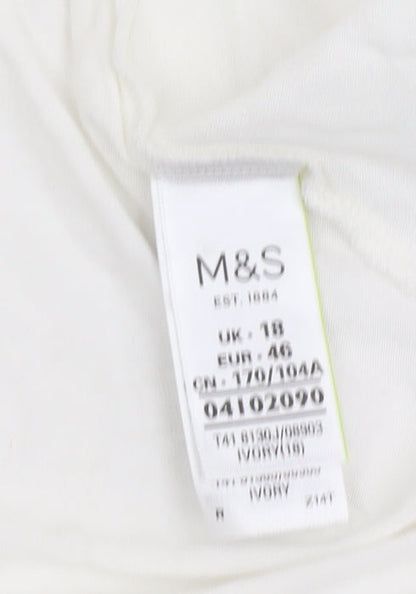 Womens UK Size 18 Marks and Spencer Ivory Basic T-Shirt
