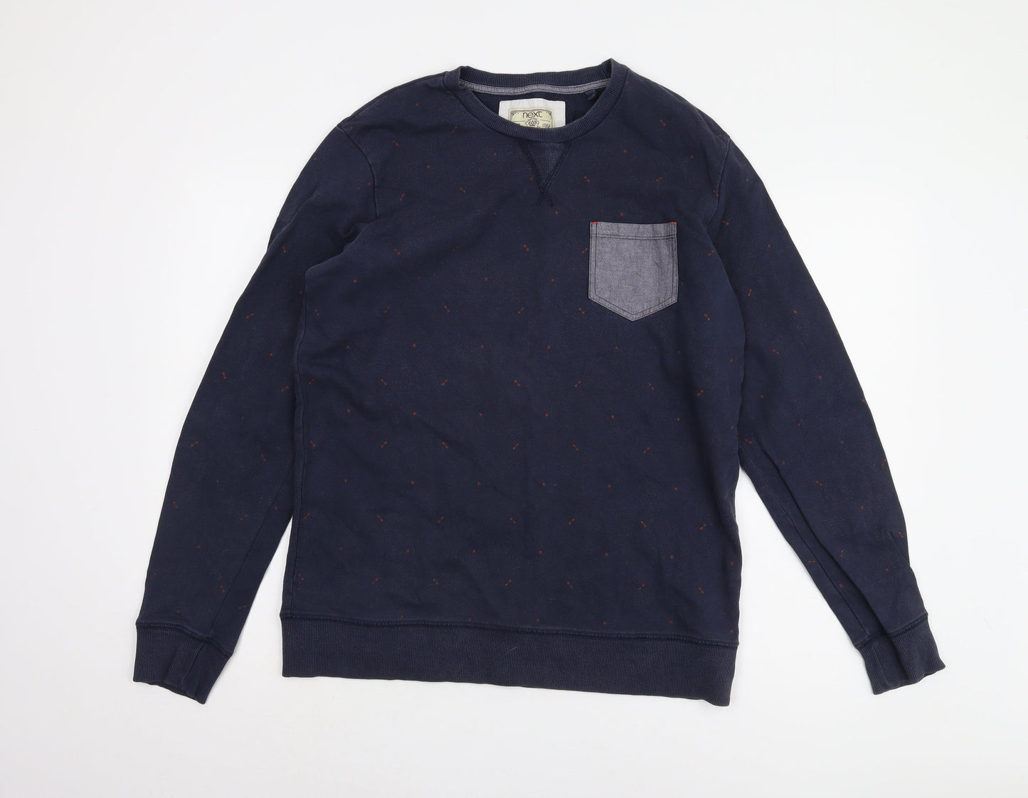 Mens UK Size L NEXT Blue Pullover Sweatshirt