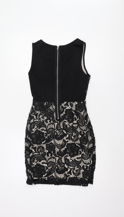 H&M Women's Black Lace Bodycon Dress XS