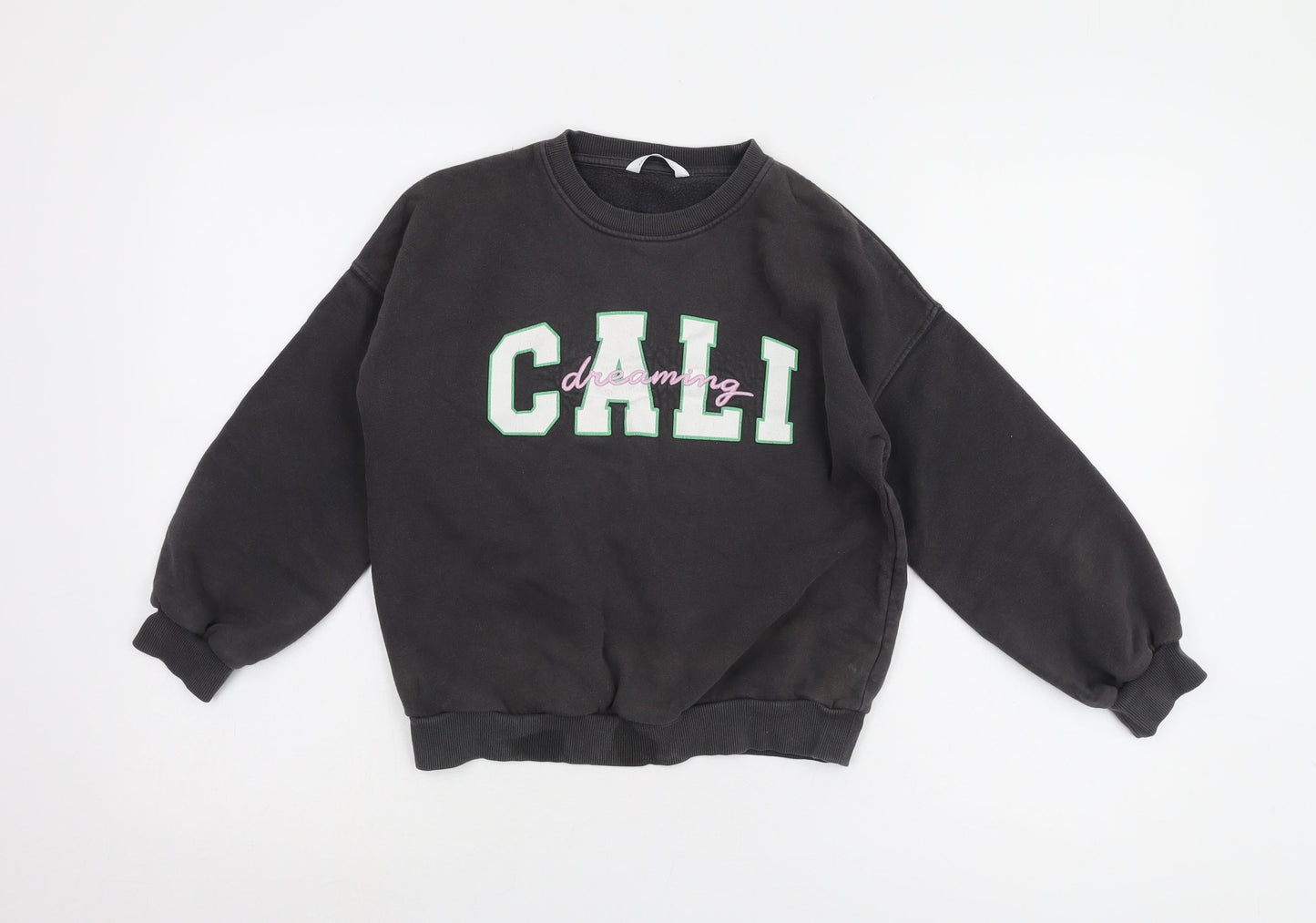 Marks and Spencer Girls Black Pullover Sweatshirt 9-10Y