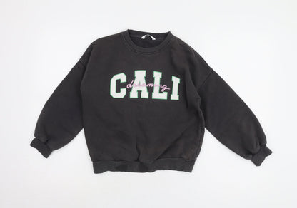 Marks and Spencer Girls Black Pullover Sweatshirt 9-10Y