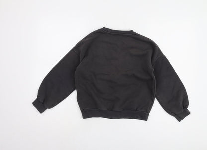 Marks and Spencer Girls Black Pullover Sweatshirt 9-10Y