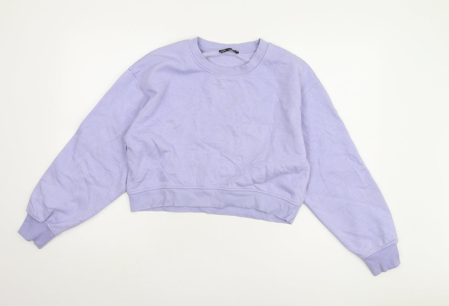 Zara Women's Purple Sweatshirt Size 8 Crew Neck