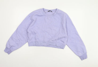 Zara Women's Purple Sweatshirt Size 8 Crew Neck