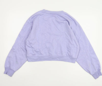 Zara Women's Purple Sweatshirt Size 8 Crew Neck