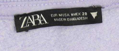 Zara Women's Purple Sweatshirt Size 8 Crew Neck