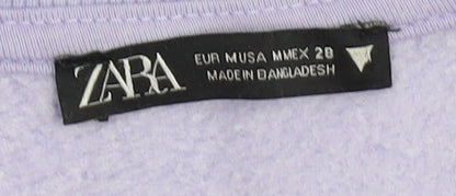 Zara Women's Purple Sweatshirt Size 8 Crew Neck