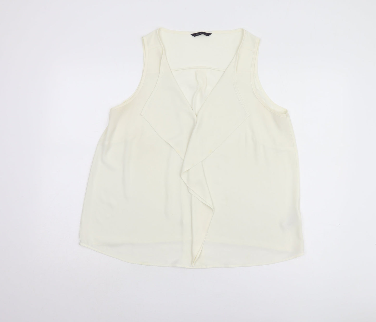 Womens UK Size 14 Marks and Spencer Ivory Basic Tank