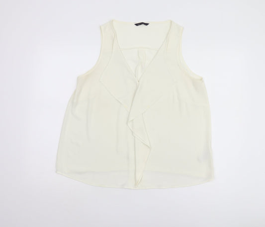 Womens UK Size 14 Marks and Spencer Ivory Basic Tank
