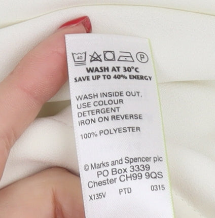 Womens UK Size 14 Marks and Spencer Ivory Basic Tank