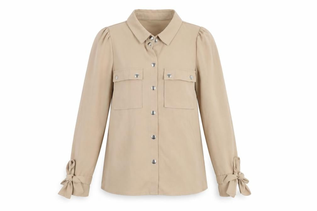 Womens UK Size S VERO MODA Beige Basic Button-Up