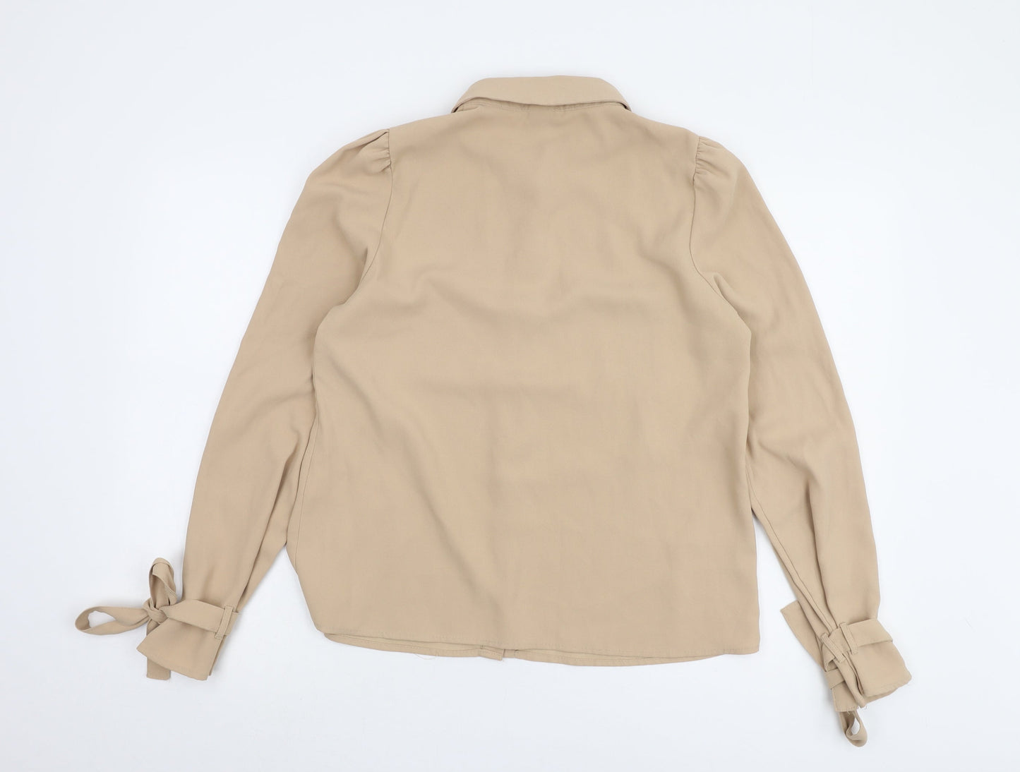 Womens UK Size S VERO MODA Beige Basic Button-Up