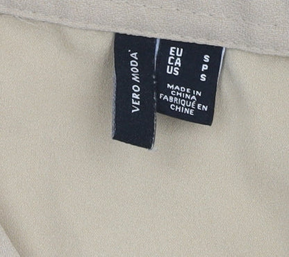 Womens UK Size S VERO MODA Beige Basic Button-Up