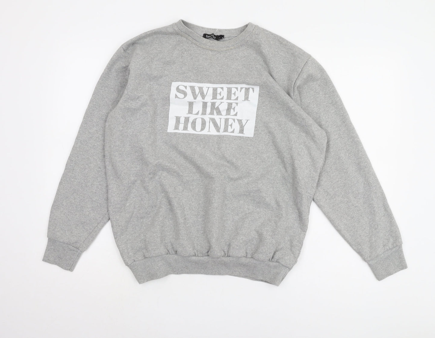 boohoo Women’s Grey Pullover Sweatshirt L