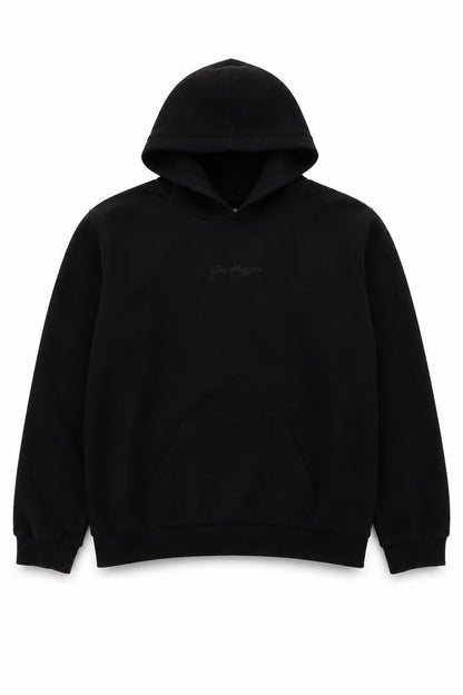 Front view of Just Hype unisex black pullover hoodie -, size 16
