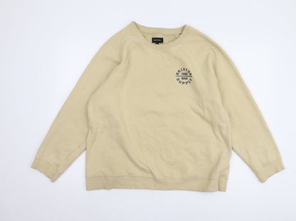 Brixton Beige Logo Pullover Sweatshirt, Unisex L