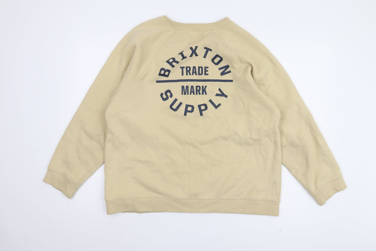 Brixton Beige Logo Pullover Sweatshirt, Unisex L