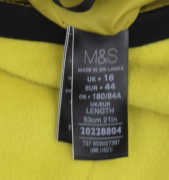 Marks and Spencer Women's Yellow Pencil Skirt Size 16