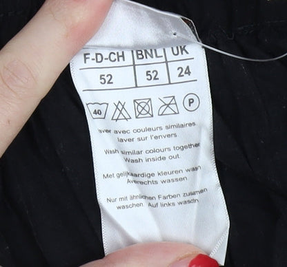 Damart Women's Black Peasant Skirt Size 24 Geometric Midi