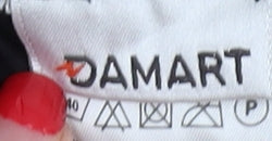 Damart Women's Black Peasant Skirt Size 24 Geometric Midi