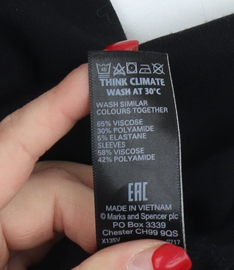 Womens UK Size 20 Marks and Spencer Black Basic Blouse