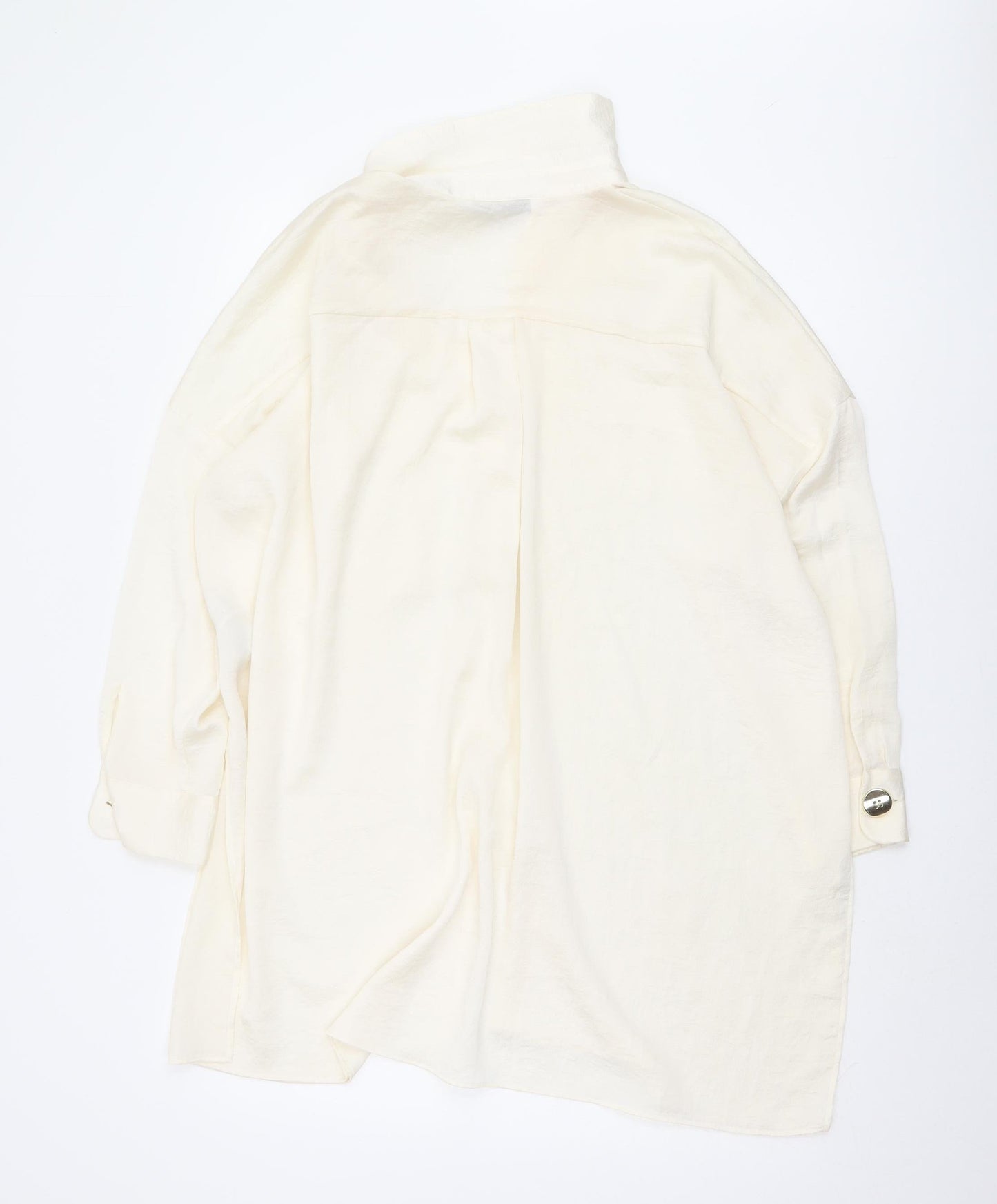 Zara Women's Ivory Button-Up Shirt L