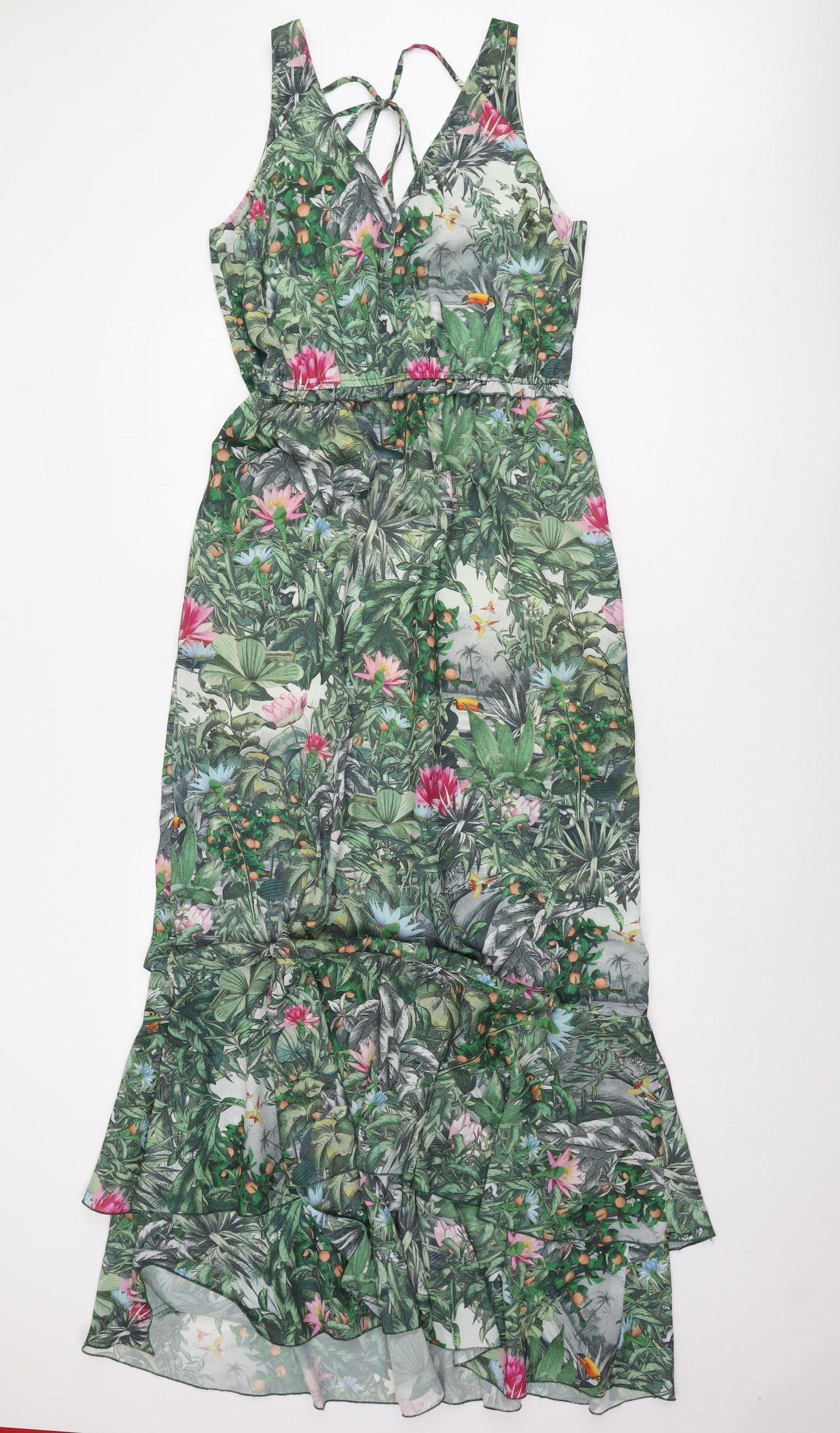H&M Women’s Multicoloured Fit & Flare Midi Dress Size 10