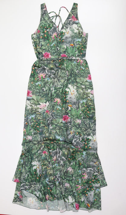 H&M Women’s Multicoloured Fit & Flare Midi Dress Size 10