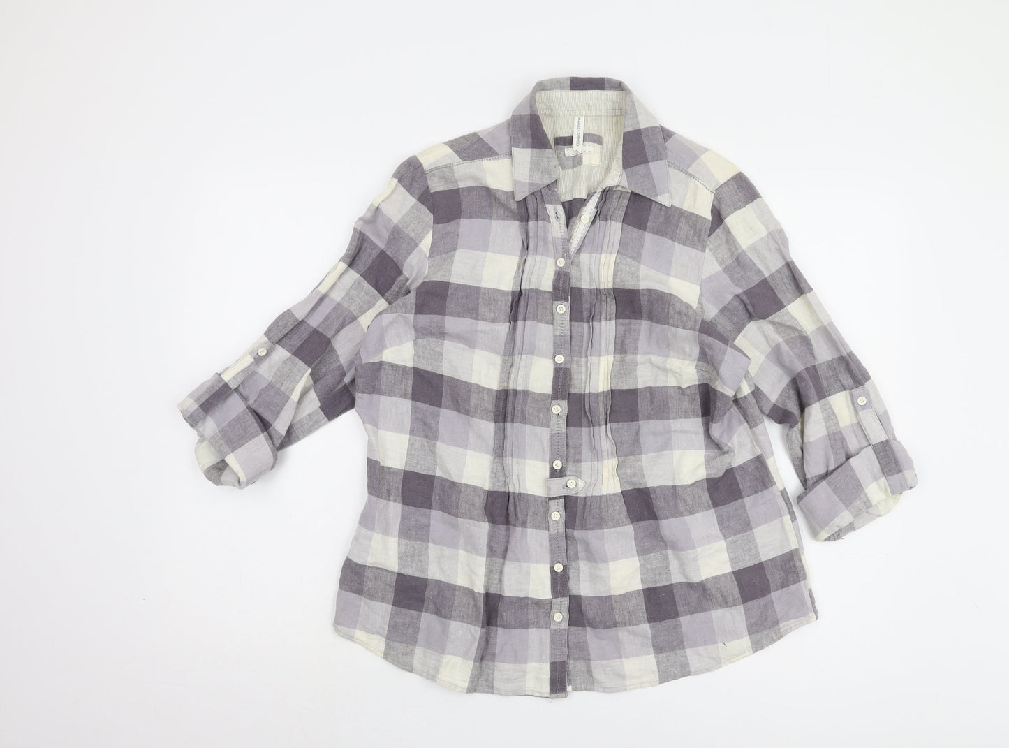 Womens UK Size 14 Marks and Spencer Grey Basic Button-Up