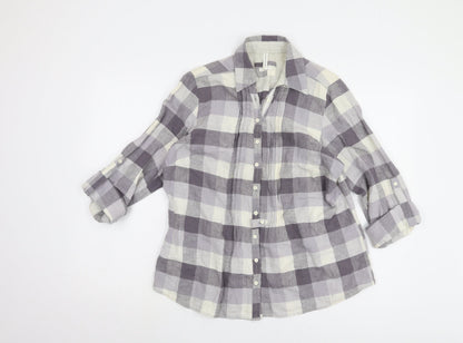 Womens UK Size 14 Marks and Spencer Grey Basic Button-Up