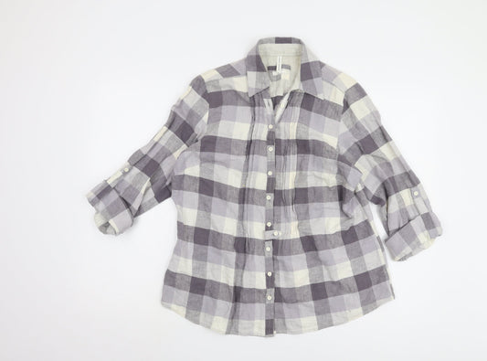 Womens UK Size 14 Marks and Spencer Grey Basic Button-Up