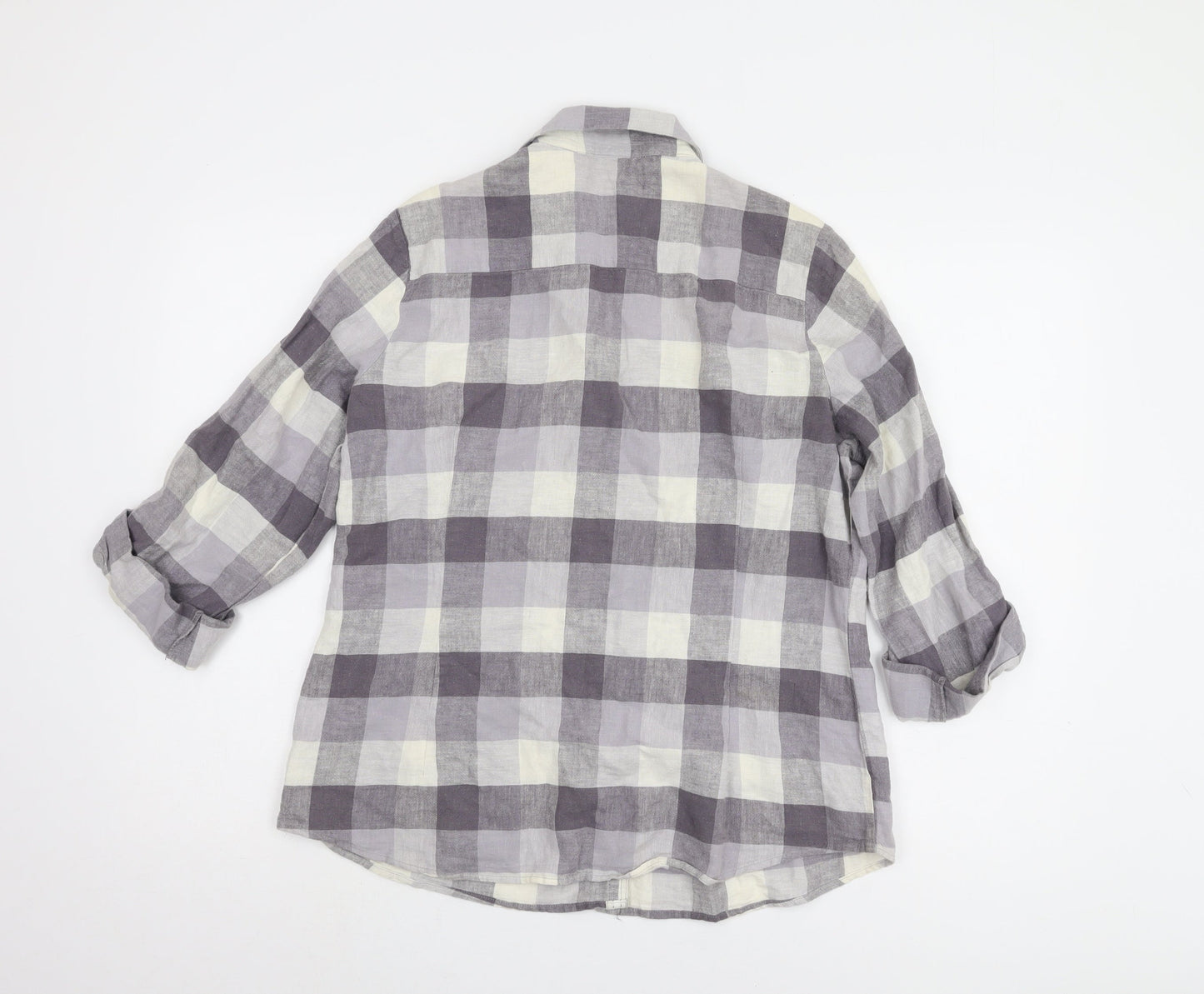 Womens UK Size 14 Marks and Spencer Grey Basic Button-Up