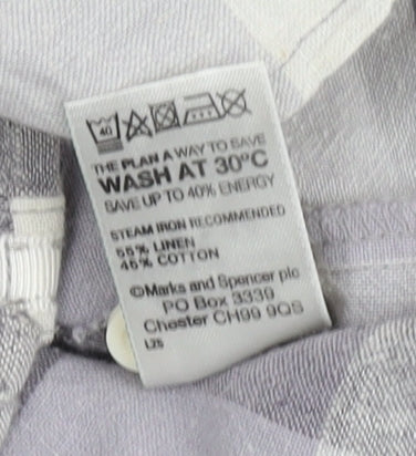 Womens UK Size 14 Marks and Spencer Grey Basic Button-Up