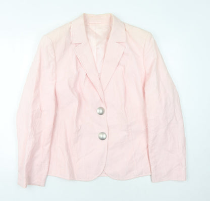 Basler Womens Pink Cotton Blazer Jacket Size 18