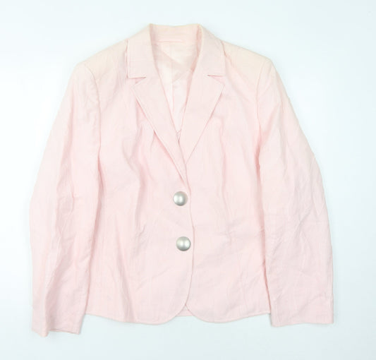 Basler Womens Pink Cotton Blazer Jacket Size 18