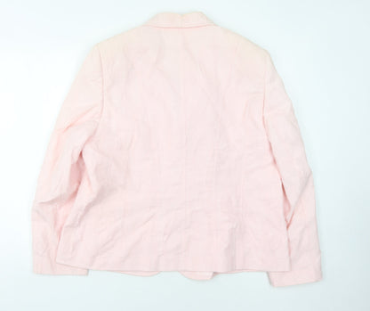 Basler Womens Pink Cotton Blazer Jacket Size 18
