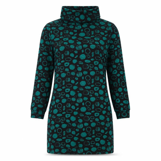 Front view of Roman Women's Multicoloured Cowl Neck Dress, size 10