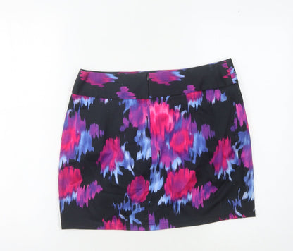Jane Norman Women's Multicoloured Floral Skirt - Size 14