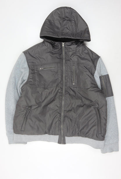 Mens UK Size 2XL Fabric Grey Puffer Jacket